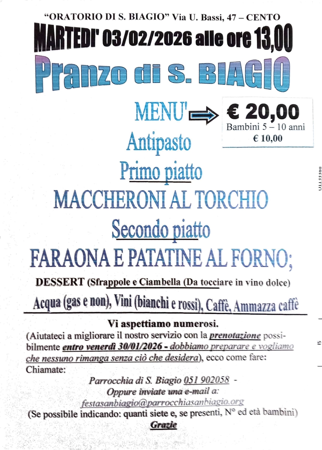 Pranzo di S.Biagio