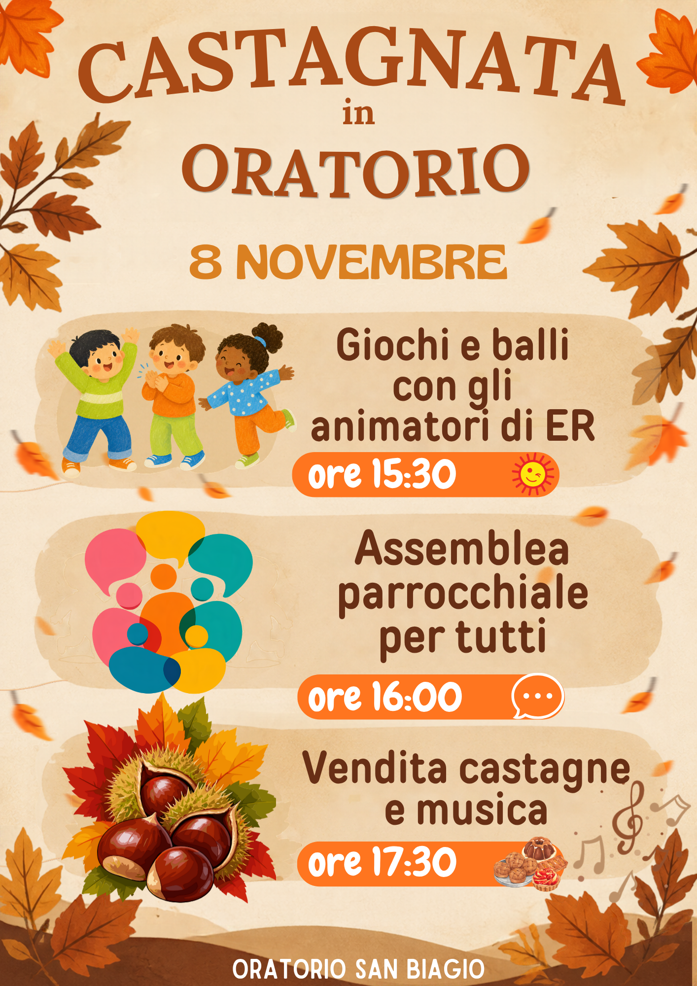 Castagnata in oratorio