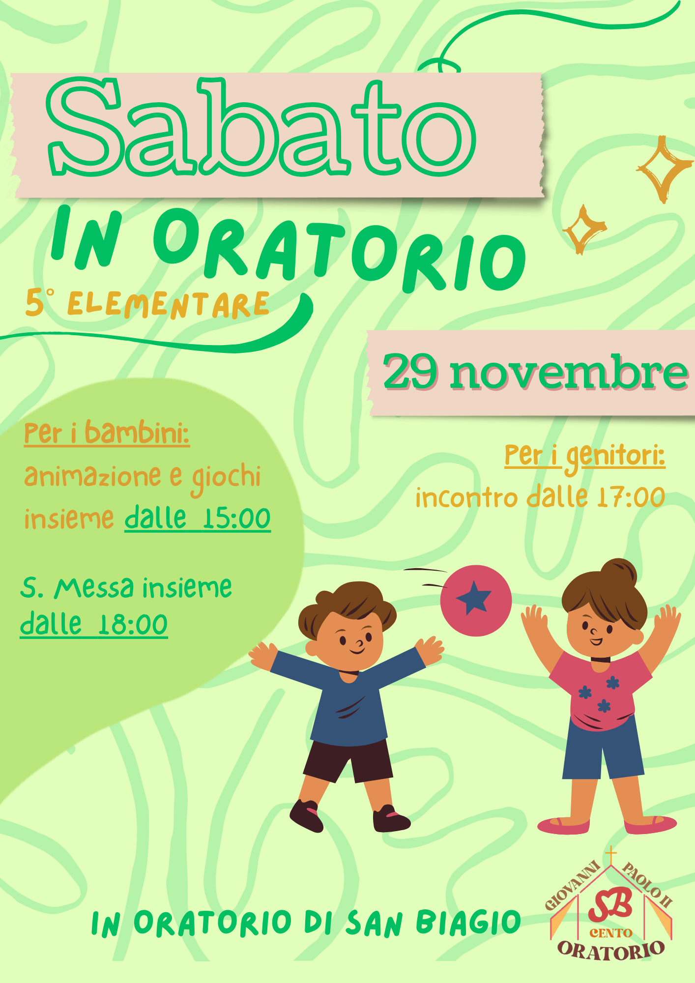 Sabato in Oratorio (5^ Elementare)